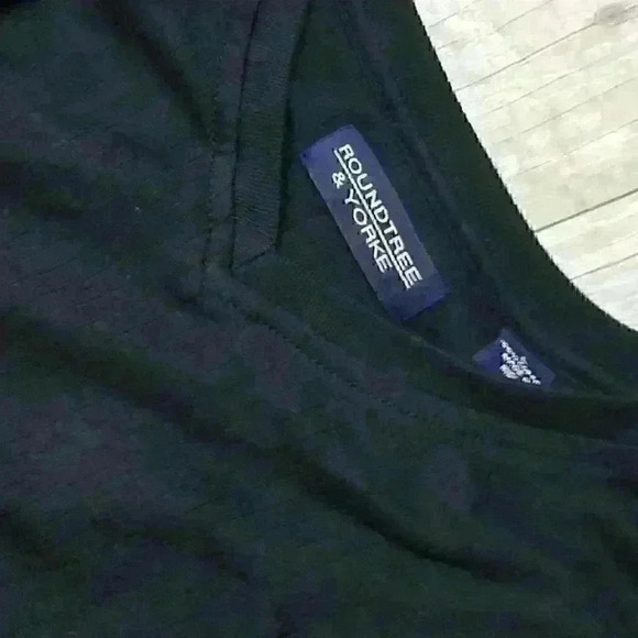 ROUNDTREE & YORKE Mens BLACK Sweater Shirt Lightweight STRETCH Ribbed size Lg - Picture 4 of 4